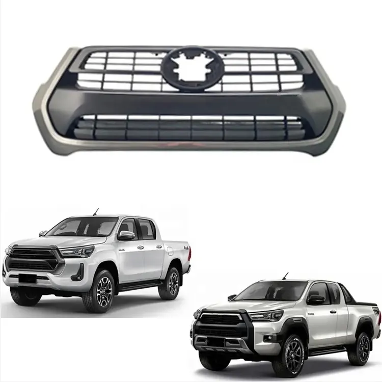 LE-STAR 4X4 fabrika çıkış araba ön tampon ızgarası oto için krom grille Toyota Hilux için siyah grille Revo Pickup 2021 2022