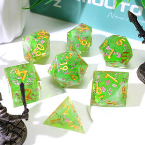 ชุดลูกเต๋า RPG ลายดอกไม้ซากุระทำด้วยมือลูกเต๋า DND เรซินหลายหน้าสำหรับดันเจี้ยนและ Game-L12ผจญภัยบนกระดาน - Product Image 2