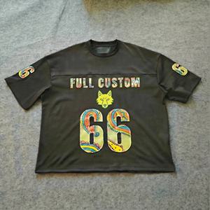 Kaos Jersey Sepak Bola Amerika Model Crop Boxy Oversize Kustom, Retro Street Fashion, Kaos Pria Mesh Streetwear, Jersey Sepak Bola Rugby - Product Image 4