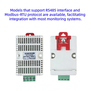 <span class=keywords><strong>Capteur</strong></span> de température et d'humidité sur rail DIN, transmetteur avec sortie RS232 pour la surveillance des armoires PLC HVAC et l'automatisation industrielle - Product Image 1