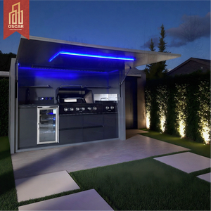 Conjunto Modular con Puertas de Acero Inoxidable para Patio, Jardín y Piscina, Ideal para Barbacoa y Cocina al Aire Libre - Product Image 1