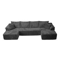 Ensemble de canapé modulaire convertible en forme de U, 3 pièces, OEM ODM, avec chaise longue pour salon