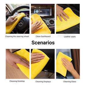 Serviette de lavage de voiture à séchage rapide, épaisse et absorbante, en velours corail, pour le nettoyage de la voiture - Product Image 2