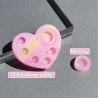 Nouvelle palette de rehaussement de cils en silicone réutilisable en forme de cœur, couleurs mélangées, pour rehaussement de cils et teinture des sourcils