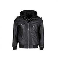 Veste bomber d'hiver pour femme en cuir véritable noir, coupe ajustée, à fermeture éclair, avec capuche, logo personnalisé OEM ODM, doublure en satin, polyester, style motard