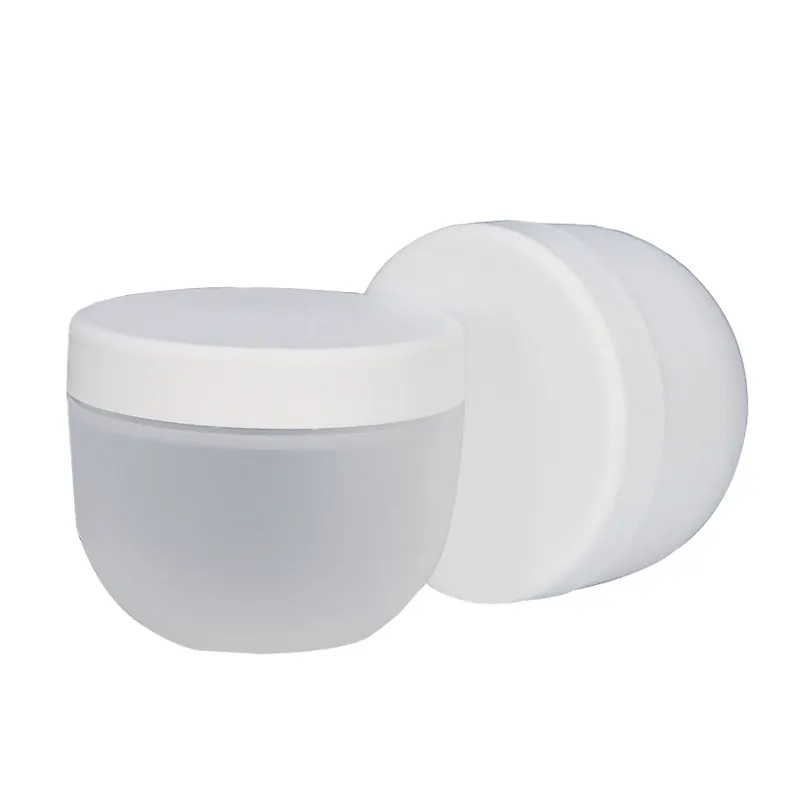 Alta Qualidade Best-seller Bowl Forma Única Parede PP Material Frosted Clear Twisted Cap 500g Frascos De Plástico Para Cosméticos