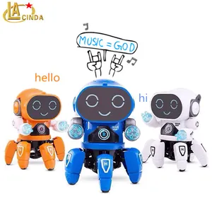 Поворачивающаяся музыкальная электронная игрушка, 6 ног, паук, робот-осьминог, танцевальный робот