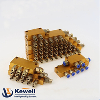 Distributor Oli Pelumas Tipe HT Aluminium 2-12 Jalur, Blok Manifold Katup Distributor Piston, Pembagi Pengukur, Injektor Modular Pelumasan