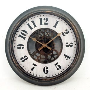 <b>Vintage</b> Industrial Gear <b>Wall</b> <b>Clock</b> in Aged Bronze Old Looking for Hotel Home Coffee Shop Decoration - Product Image 1