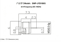 Connecteur coaxial semi-détachable SMP-JYD188G, mâle, à base rotative, pour panneau RF, 50 Ohms, passivation en acier inoxydable, DC-18GHz