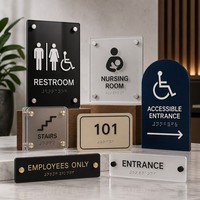 Letrero de Acceso para Discapacitados, Cumple con ADA, Acrílico Premium, Placa para Puerta de Oficina, Ícono en Relieve para Silla de Ruedas, Hospital, Edificio Público