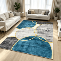 Tapis en polyester à motifs graphiques, ignifuge, longue durée de vie, pour salon familial, chambre privée, bureau et coin de lecture - Vente en gros