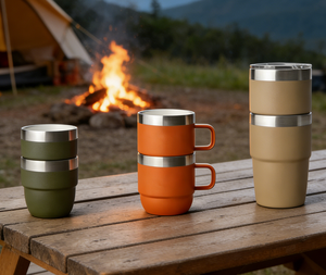 Tasse à café personnalisée de 8oz 10oz à double paroi en céramique intérieure et extérieure en acier inoxydable avec poignée - Product Image 4