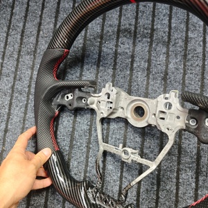 Volante de Cuero Premium con Fibra de Carbono para Camry 2018-2021 y 2023, LED, Costuras Personalizadas, Color, Forma de D - Product Image 4