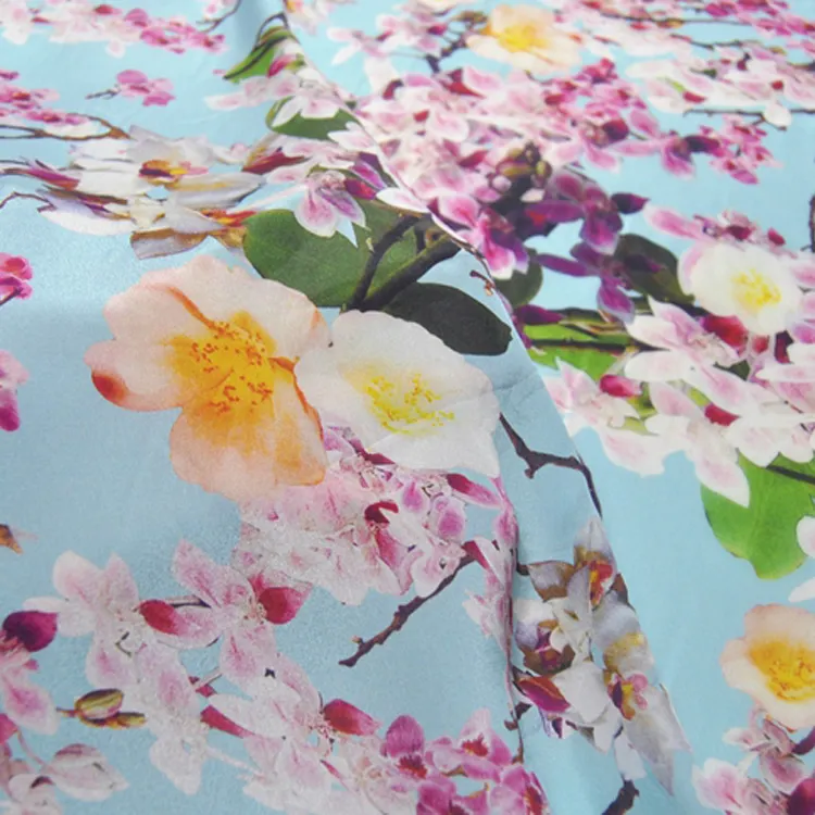 100 Silk Crepe De Chine Fabric Digital Printing Silk Fabric