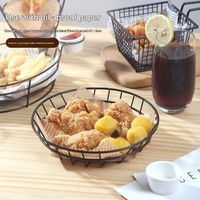 Panier à frites conique en fil de fer noir robuste avec poignée pour servir frites, poulet, mozzarella, snacks, idéal pour la maison, les barbecues, les fêtes et les événements en extérieur