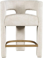 Chaise de bar moderne en velours, tabouret rembourré avec structure métallique, siège de comptoir pour bar à domicile, îlot de cuisine, salle à manger