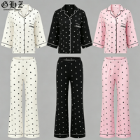 Pyjama de luxe en bambou personnalisé à pois, ensemble deux pièces pour femme, pyjama, robe de chambre, manches courtes et short, vêtements de nuit pour femme