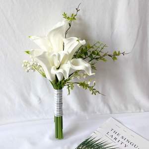 Suministros de Decoración para Bodas al por Mayor, Ramo de Flores Artificiales de Seda para Novia, Dama de Honor, Graduación y Pascua - Product Image 3