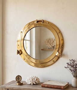 Best Quality Brass <b>Porthole</b> Round Wall Hanging <b>Mirror</b> Coastal Decor with Metal Frame Available In Bulk Quantity - Product Image 5