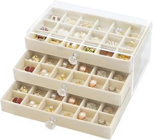 Large Capacity Multi-Layer Flannel Jewelry <b>Box</b> Modern Design Storage <b>Box</b> for Bracelet <b>Earrings</b> Ring - Product Image 1