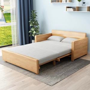 โซฟาเบดไม้เนื้อแข็งพับได้อเนกประสงค์สำหรับห้องนั่งเล่นอพาร์ทเมนต์ขนาดเล็ก ใช้ได้ทั้งนั่งและนอน แบบเตียงเดี่ยว ถอดประกอบได้ - Product Image 6