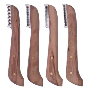 Cuchillo de pelado para mascotas, peine para cortar el pelo, fino, mediano y grueso, 4 Uds.