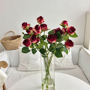 Rosa Seca de Estilo Europeo, Flor Artificial de Rosa Antigua para Decoración del Hogar, Mesa de Comedor, Rosa de Interior de Alta Calidad - Product Image 3