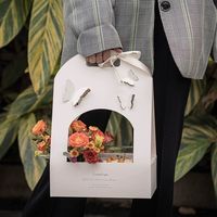 Boîte à fleurs avec logo personnalisé Emballage de luxe écologique pour fleuristes boutiques de cadeaux