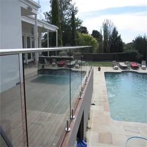 Braçadeira para piscina de vidro, baralho de vidro personalizado para piscina, varanda, piscina, vidro preto, 304