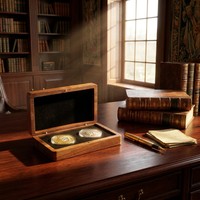 Boîte à pièces de monnaie en bois de noyer de luxe écologique Landy, boîte de présentation de pièces de monnaie, boîte de rangement pour collectionneur, doublure en velours, gravure personnalisée