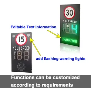 Radar Speed Measuring Outdoor Solar Speed Limit Sign Can Be Customized LED Speed Radar Sign For School Zone