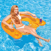 Chaise de piscine gonflable en PVC avec logo personnalisable, transat flottant pour piscine
