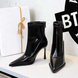 2026 New Stiletto Heels Retro Pointed Toe Thin Heel Versatile Elastic Zipper Ankle <b>Boots</b> - Product Image 2