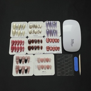 Juego de <span class=keywords><strong>Uñas</strong></span> Postizas Hechas a Mano 100%, 8 Estilos de <span class=keywords><strong>Uñas</strong></span> Acrílicas por Caja, Kit de <span class=keywords><strong>Uñas</strong></span> Postizas 3D Hechas a Mano con <span class=keywords><strong>Luz</strong></span> <span class=keywords><strong>UV</strong></span> - Product Image 1