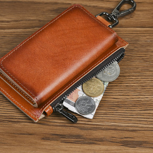 Ando Bag - Cartera para llaves de cuero genuino, monedero vintage con cremallera, tarjetero con ganchos para llaves para hombres y mujeres - Product Image 3