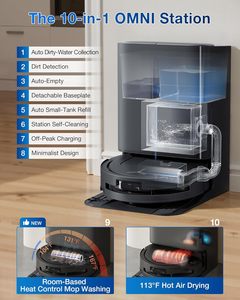 Aspirateur robot et serpillière ECOVACS DEEBOT T80 Omni, aspiration de 18 000 Pa, serpillière à rouleaux OZMO avec TruEdge, brosse anti-emmêlement, navigation IA - Product Image 2