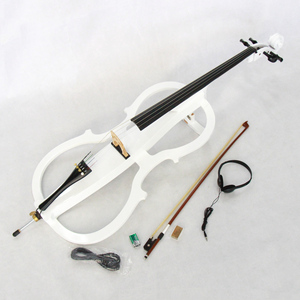 Cello électrique blanc de qualité supérieure avec corps en érable et manche en ébène pour adultes et débutants - Product Image 1