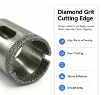 Forets diamantés électro-plaqués pour le perçage de carreaux de céramique et de verre