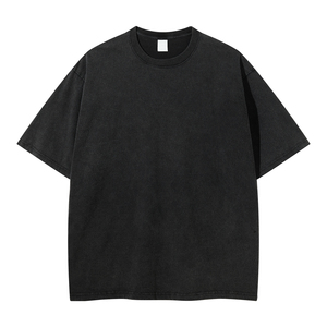 Camiseta de hombre personalizada con bordado 3D, lavado ácido, algodón liso, estilo urbano, cuello redondo, oversize, pedido al por mayor - Product Image 5