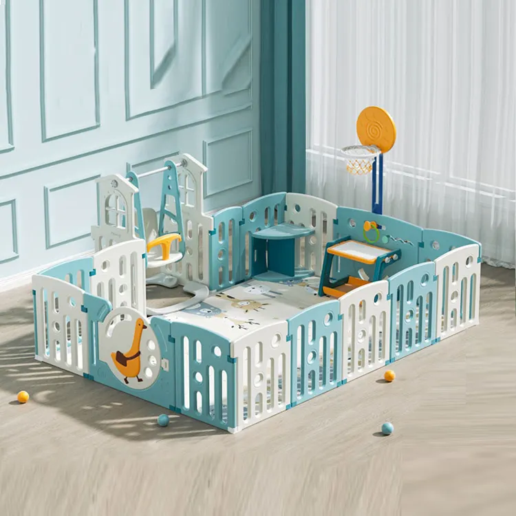 Boîte à ramper antidérapante en PEHD pour bébé Stylo de jeu durable Boîte de jeu de parc à gratter Clôture de terrain de jeu de sécurité Parc pour bébé en plastique