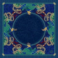 Tapis de Mahjong américain antidérapant, couverture de table de jeu carrée, motif astrologique Dragon, Chinoiserie de Noël, décor imprimé nautique