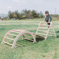 Juguetes Educativos de Madera Montessori, Equipo de Juegos Interior para Niños, Rampa Triangular Suave, Estructura de Escalada Tres en Uno, Unisex, 0-4 Años