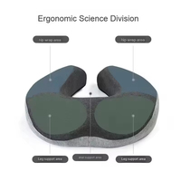 Coussin orthopédique pour le coccyx, coussin de siège en mousse à mémoire de forme pour les douleurs au coccyx et les hémorroïdes, housse respirante et lavable pour chaise de bureau
