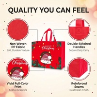 Grands sacs cadeaux de Noël, 4 modèles, sacs de Noël OEM, sacs cadeaux de Noël en gros, sacs fourre-tout réutilisables en non-tissé avec poignées