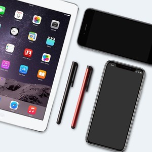 100 pcs/<span class=keywords><strong>lot</strong></span> stylet d'écran tactile capacitif pour IPhone IPad IPod tactile costume pour autre téléphone intelligent tablette métal stylet crayon - Product Image 5