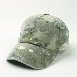 Nouvelle Casquette de Baseball Unisexe en Denim Dobby Lavé avec Broderie Camouflage Faite à la Main, Visière Courbe, Style Sportif et Décontracté, Printemps-Été - Product Image 2