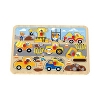 Jouet de puzzle de véhicule d'ingénierie en bois jouet de puzzle pour enfants, éducation précoce