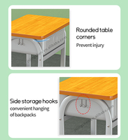 Nouvelle Tendance Mobilier Scolaire : Ensemble Table et Chaise Individuels pour Étudiants – Métal Moderne et Confortable pour Salle de Classe