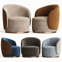 Fauteuil pivotant d'appoint convertible en tissu bouclé, style moderne nordique de luxe, pour salon d'hôtel